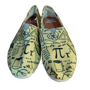 Groove Bags Women's Shoes Size 9W Yellow Black Math Pi Science EUC